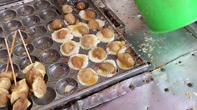 Cilor Tusuk or Pentol Korea Telur Gulung is a typical Indonesian snack