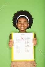 Girl with good grade.