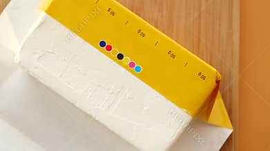 Close-Up of Color Calibration Test Marks on Paper