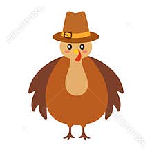 Thanksgiving-themed illustrations with turkey, boots, and autumn elements icon