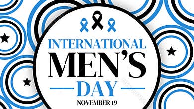 International Men\'s day wallpaper with shapes and typography in the circle