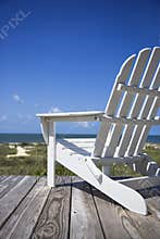 Chair on beach deck.