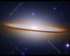 Sombrero galaxy in deep space
