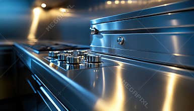 Cleaning modern stainless steel appliances in the late afternoon