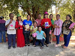 Village Health Volunteer new year party and New Year's gift draw , 5 January 2024 , Buriram Thailand.