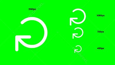 Icon white arrow animation bottom clockwise