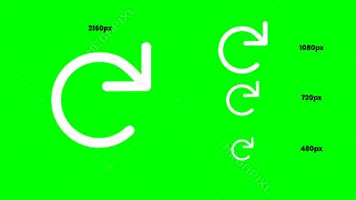 Transparent icon white arrow animation top clockwise