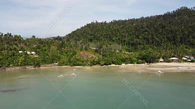 Philippine Paradise: Aerial Drone Views of Stunning Sunsets, Sunrises, and Tropical Beaches with Palm Trees