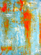 Teal and Orange Abstract Art Painting