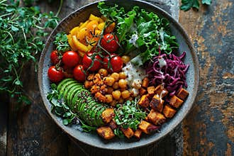 Buddha bowl, healthy and balanced food