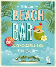 Vintage Beach Bar poster.