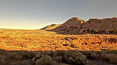 The View From a Train as it Travels through the Countryside Near Gallup