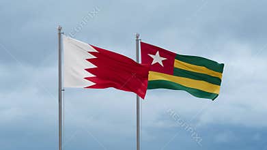 Togo and Bahrain flag