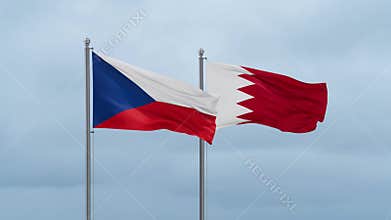 Bahrain and Czech flags