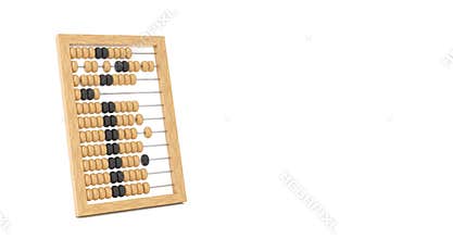 4k Resolution Video: Vintage Wooden Abacus Seamless Looped Rotating on a white background with Alpha Matte