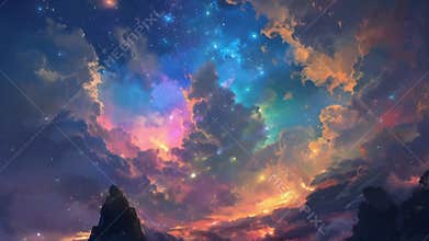 The peaceful tranquility of the night is interrupted by the stunning cacophony of colorful explosions that light up the