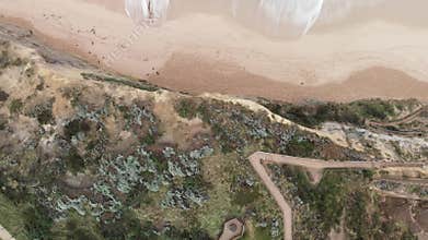 Aerial shoot of Twelve Apostles coastline from drone over Gibson Steps, Australia