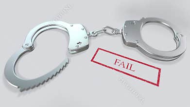 Fail Word and Handcuffs 3D Animation