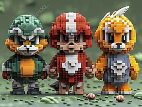 Pixel Art Sports Team Logos for a Fantasy League Mascots and emblems blur into digital fan art