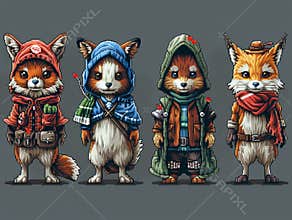 Pixel Art Sports Team Logos for a Fantasy League Mascots and emblems blur into digital fan art