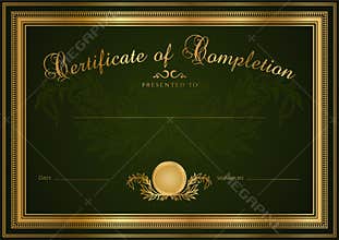 Green Certificate / Diploma background (template)