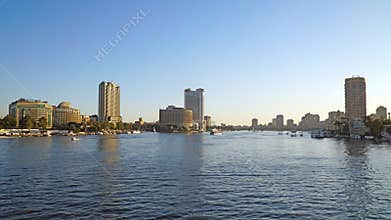Panorama of Nile River. Cairo, Egypt