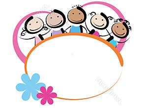 Children with banner