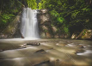 Casoca waterfall from Buzau in beautiful spring season,