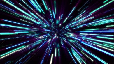 Loop background with flying through the hyperspace