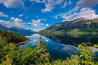 Mirror Water Reflection Tutshi Lake Skagway Alaska