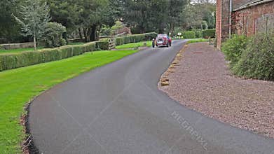 A 1933 Aston Martin Ulster Departs Rose Castle in Dalston, Cumbria, England