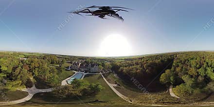 Breathtaking 360-Degree Aerial Drone Footage of a Majestic Castle