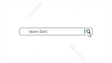 Learn Dart in Search Animation. Internet Browser Searching
