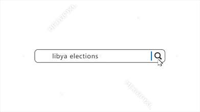Libya Elections in Search Animation. Internet Browser Searching