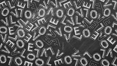 LOVE. Chalk drawn illustration