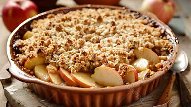 A warm and comforting apple crumble made with a glutenfree buckwheat and oat topping