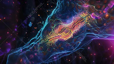 A fluorescence microscopy animation highlighting the presence of voltagegated sodium channels in the axon of a neuron