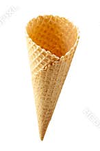 Ice cream wafer cone isolated