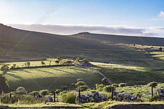 Dartmoor with sun going down