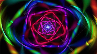 Spiral fractal colorful constructions revolving clockwise.