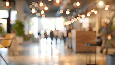 Modern Business office with blurred people, with blurred bokeh background.