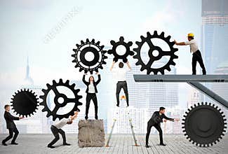 Teamwork of businesspeople