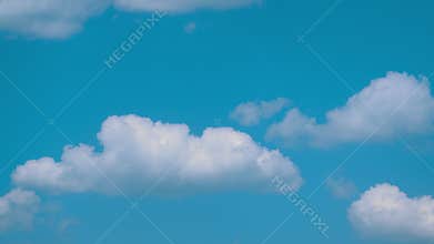 Blue Sky Background And White Clouds Soft Focus. Blue Sky Is Covered By White Clouds.