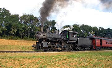 Steam locomotive and train