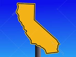 California map warning sign