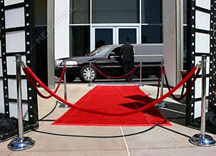 Red carpet and limousine
