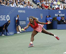 Seventeen times Grand Slam champion Serena Williams during her final match at US Open 2013 against Victoria Azarenka