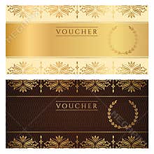 Voucher, Gift certificate, Coupon, Ticket. Floral
