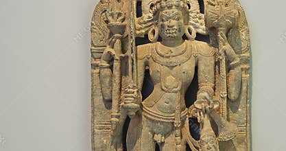 Ancient Statue Of Bhairava Or Frightful, Or Kala Bhairava, Is Shaivite And Vajrayana Deity Worshipped By Hindus And