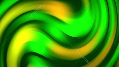 Abstract liquid colors background with slowly floating green orange gradient and smooth transitions